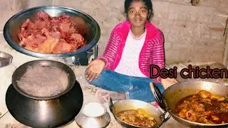 Desi chicken and chawal ek bar hamare tarike se Banakar dekhiae village video cooking