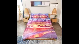 Sky Clouds and Sunset Sea Printed 4 Pcs Endurable Skin-friendly 3D Bedding Sets/Duvet Cover Set