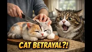 ASMR: CAT CAKE CUTTING #asmr videos for relaxation#ai #viralvideo #trendingvideo #eating#veo3