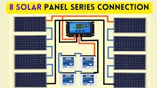 How to 8 solar panel series connection || solar charge controller setup