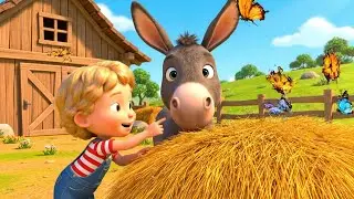 Shy Donkey Peeked Behind the Haystack 🐴 | Nursery Rhymes for Kids & Baby Songs