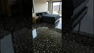 Satisfying Black Stone Epoxy Floor Transformation! 🖤✨#interiordesign #shorts