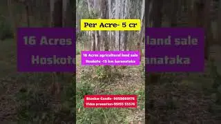 16 Acres Agricultural Land for Sale || Hoskote, Karnataka