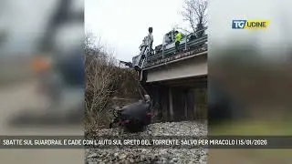SBATTE SUL GUARDRAIL E CADE CON L'AUTO SUL GRETO DEL TORRENTE: SALVO PER MIRACOLO | 15/01/2026