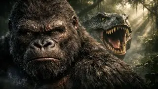 King Kong vs V-Rex Monster Battle | Epic Jungle Fight in 4K HDR