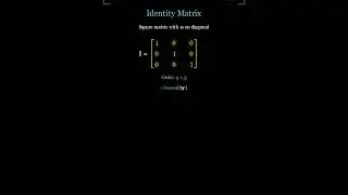 Identity Matrix #maths #wbjelet #matrix