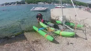 Kroatien-Dalmatien 2023: Kajaksegeln mit dem gr&uuml;nen Trimaran