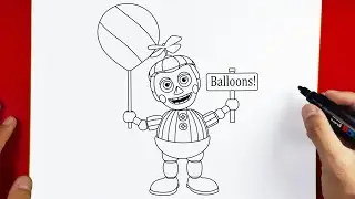 How to Draw Balloon Boy - Five Nights at Freddy's | FNAF
