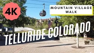 [4K] Walking Telluride mountain village, Colorado (asmr relaxation walk)