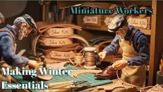 Miniature Workers Making Winter Essentials 
