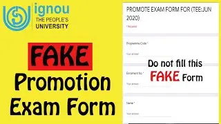 Ignou Promotion Form Link | Ignou Promotion Form Fake Link | Seven Learning |