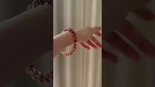 7mm Red Copper Rutilated Quartz Natural Crystal Beaded Bracelet #redrutile #gemstonebeads