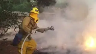 Firefighters continued fighting sand fires in Santa Clarita, CA this week