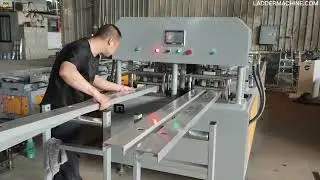 Aluminum Heavy Duty Ladder Automatic Making Machine, hydraulic punching for square rung