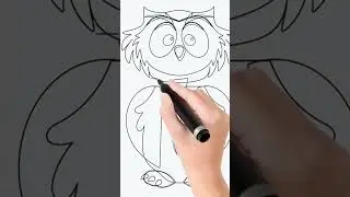 kids drawing owl bird #shorts #kidsdrawinglessons