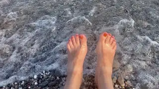 Rock beach in Giarre, Sicily. Cooler near and in the water, but so salty. Mt. Etna in the background