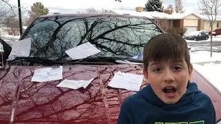 Kid Temper Tantrum Puts Math Homework On Top Of Van Before Car Wash [ Original ]