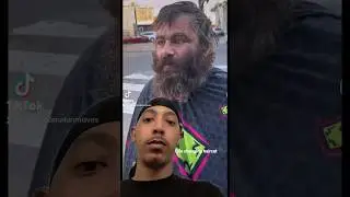 Homeless man gets free haircut 🙏🏽 BARBER REACTS #shorts