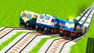 3 TRAINS MOST DIFFICULT HILL CLIMBING AT BIG HIGH PLACE RAILWAY TRACKS|🔺 Train Simulator 2024|