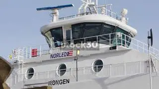 Close Up Detail Of Norled Ferry In Aker Brygge, Oslo, Norway