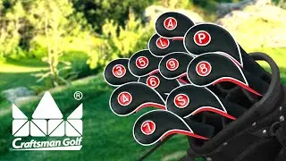Black & Red Sleeve Clip Golf Iron Head Cover