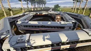 Kereta Api Vs Rel Keong Melingkar - Hunting Animasi