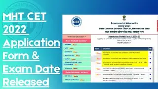 MHT CET APPLICATION FORM & EXAM DATE 🗓️🗓️