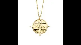 ASHA Jewelry - Sterling Silver Tribe Pattern Pendant Yellow Gold