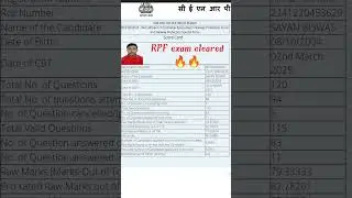 RPF Constable scorecard 2025 🔥🔥