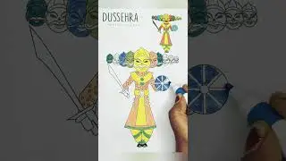 Easy Ravan Drawing for Kids #shorts #trending #viral #dussehra #ravan #ravana #kids #art #drawing