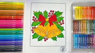 How to Colour Christmas Bells 🔔 | Relaxing Colouring Video for Kids 🎨