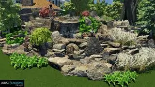 Cascading zen falls with grotto!