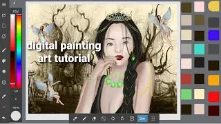 dark queen digital painting tutorial by Laneswan 💙. medibang app.