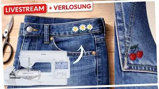 🔴 #123 Jeans besticken mit der Brother Innov-is 880E | Techniken, Stabilisierung & Ausblick 2026
