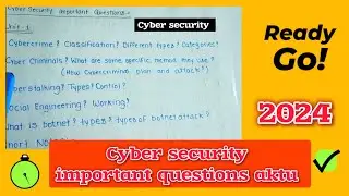 Cyber security important questions aktu।।aktu cyber security।। important questions।। cse wale