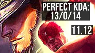 TWISTED FATE vs LEE SIN (MID) | 13/0/14, Legendary, 400+ games | KR Grandmaster | v11.12