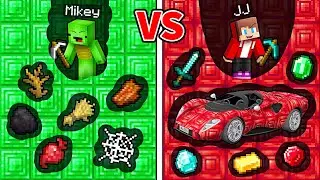 JJ и Mikey: битва на шахтах EMERALD против RUBY в Minecraft &mdash; Maizen