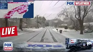 LIVE Storm Chasing Cameras In Nashville Tracking Extreme Ice Storm, Exploding Trees Across The South