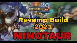 MINOTAUR HYPER REVAMP ASSASSIN EMBLEM MOBILE LEGENDS BROKEN DAMAGE MINOTAUR BEST BUILD 2021 GAMEPLAY