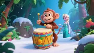 Monkey Mango Elsa's Jungle Drum 3 🐒🥭🥁🌴❄️ | Fun Kids Music & Adventure