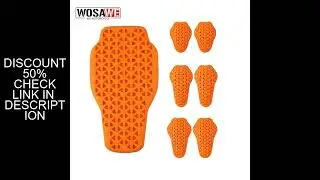WOSAWE Motorcycle Shoulder Elbow Back Protection Pad Racing Safety Insert Armor Back Protector Pad E