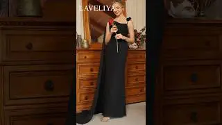 LAVELIYA Sheath Straps Flower Floor-Length Chiffon Corset Mother of the Bride Dress