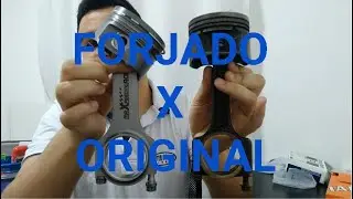 FORJO 01 - BIELA FORJADA  + PISTÂO IAPEL X BIELA ORIGINAL PEUGEOT 1.6 16v TU5