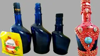 Antiquity Bottle Art/Glass Bottle Craft Clay Modeling/Easy Clay Art/Bottle Decoration/Home Decor