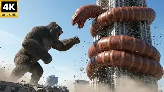 King Kong vs Giant Earthworm: A Battle of Pure Destruction! |The Titan World