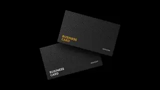 Black Foiled Business Card Mockup Graphic Download