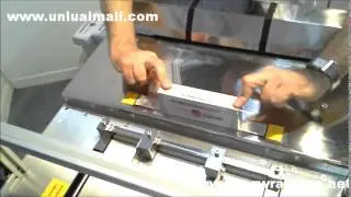 Semi Automatic Box Over-Wrapper .. Yarı Otomatik Zarf Tipi Paketleme .. ماكينة سلفنة نصف اليه