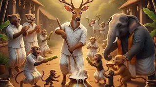 🌾 காட்டில் பொங்கல் கொண்டாட்டம் | Animals Pongal Celebration Story Tamil#gk natural studios #subscri