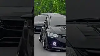 Honda Civic car modified in black community #cars#honda#civic#turbo#engine