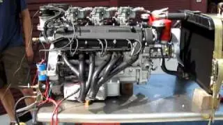 Ferrari 250 GT Lusso V12 engine test run on stand